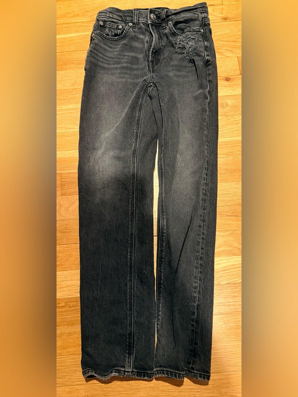 American Eagle Super High Rise Ankle Straight Jean